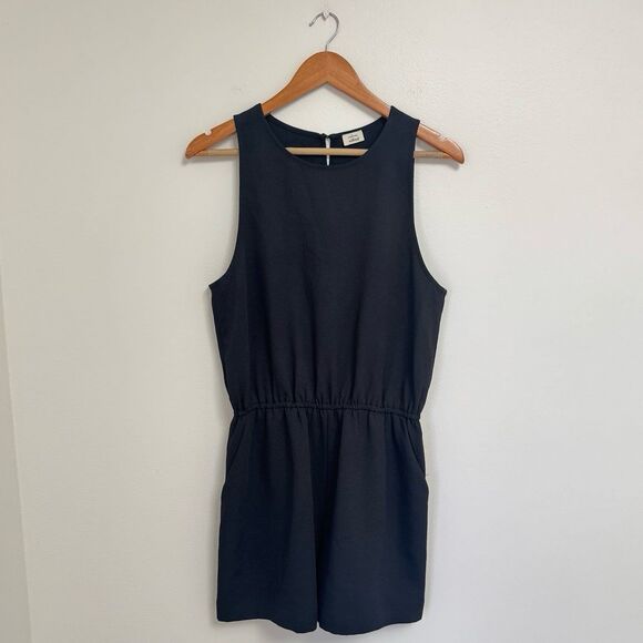 Aritzia Wilfred Rive Cinched Waist Romper in Black Size Large - Picture 4 of 9